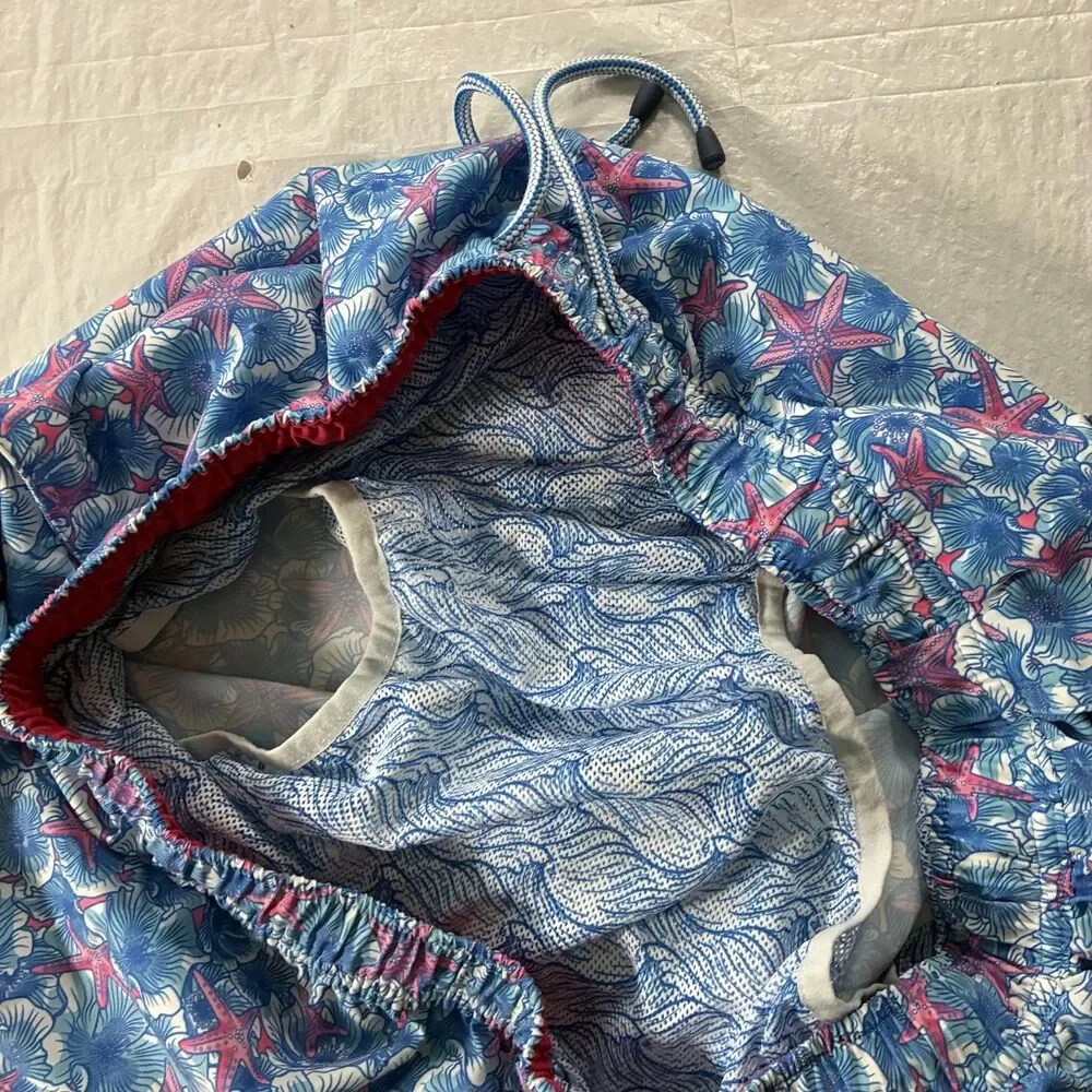 Peter Millar Swim Trunks Mens XL Lined Shorts Seaside Collection Starfish Floral